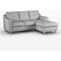 Furnishings For Less UK Baxter Fabric L Shaped 3 Seater Corner Sofa With Chaise Right Hand Facing - Charcoal, Silver, Oatmeal or Sage in Silver