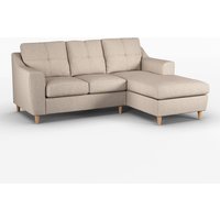 Baxter Fabric L Shaped 3 Seater Corner Sofa Chaise Right Hand Facing Charcoal Silver Oatmeal or Sage
