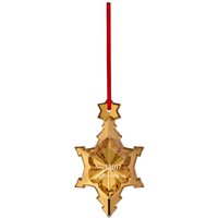 Noel Plaquette 017 Crystal Snowflake Annual Christmas Ornament Gold Pack