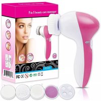 Xample 5 in 1 Electric Facial Cleaner Wash Face Brusher Hand Skin Exfoliation Massager in Pink