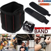 Xample Magnetic Tool Wristband Adjustable for Holding Screws Bolts in Black