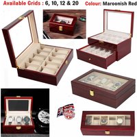 3 10 12 Watches Display Case Jewelry Collection Storage Organizer Leather Box