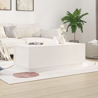 Berkfield Home Coffee Table White 100x50x35 cm Solid Wood Pine | Size: 100 x 50 x 35 cm