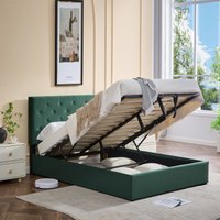 Ottoman Storage Bed Frame Underbed Storage Adjustable Headboard King