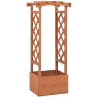 Berkfield Home Trellis Planter with Arch 49x39x117 cm Firwood in Brown | Size: 49 x 39 x 117 cm