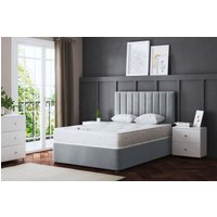 Amelia Upholstered Panel Divan Bed Headboard Double