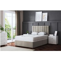 Amelia Upholstered Panel Divan Bed Headboard Double