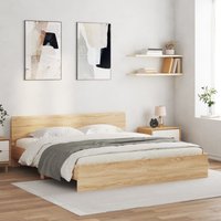 Berkfield Home Bed Frame without Mattress Sonoma Oak 160x200 cm in Brown