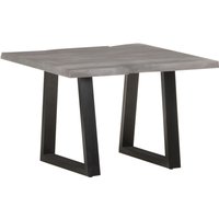 Berkfield Home Coffee Table with Live Edges 60x60x40 cm Solid Acacia Wood in Grey | Size: 60 x 60 x 40 cm