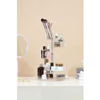 Living and Home 4 Tier Cosmetic Storage Makeup Display Stand Bathroom Bedroom Dormitory in Clear