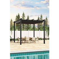 Living and Home 10x10ft Grey Outdoor Aluminum Pergola for Patio Deck in Dark Grey