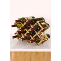 Living and Home Decorative Foldable Solid Wood Stackable Wine Rack in Brown