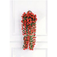 Living and Home Hanging Artifical Flowers Vine Home Decoration in Red