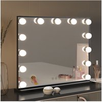 Living and Home 3 Color Light Modes Hollywood Vanity Mirror With Smart Touch Screen and Memory Function in Black
