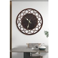 Living and Home Retro Cut-out Table Desk Clock Resin in Copper