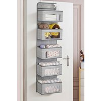 Living and Home 5 Pockets Over the Door Non Woven Fabric Organizer Hanging Storage in Grey