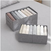 Living and Home Foldable Clothes Storage Organizer Wardrobe Box in Grey