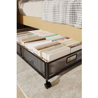 Living and Home Metal Underbed Wheeled Storage Container Organizer in Black