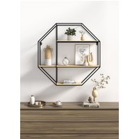 Living and Home 3-Tier Wall Mounted Floating Shelf Unit Metal Hanging Shelf for Bedroom Living Room in Black