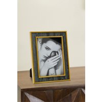 Living and Home Wood Photo Frame with Gold Trim