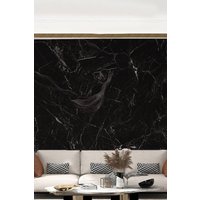 Living and Home 3M x 60Cm Marble Effect Wallpaper Roll Self Adhesive Contact Paper in Black | Size: 3M x 60 cm