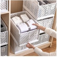 Living and Home Stackable Clothes Storage Basket Wardrobe Drawer Box Organizer in Grey