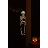 Living and Home 30cm Halloween Skeleton Figure Realistic Skull & Bones Decoration with Poseable Joints in White