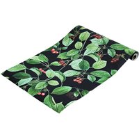 Living and Home 5M x 44Cm Little Cherry Waterproof Wallpaper Roll in Green | Size: 5M x 44 cm