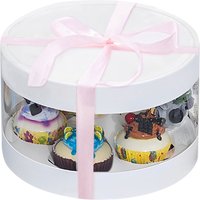 Living and Home 8-Inch Single Layer Transparent Ribbon Packaging Box in White
