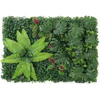 Living and Home 40cm x 60cm Artificial Mixed Plant Wall Panel Hedges in Green | Size: 40 cm x 60 cm