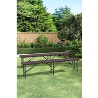 Living and Home Two Sets Of Portable Outdoor Folding Camping Brown Stools
