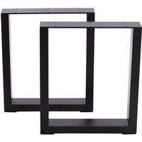 Living and Home 2Pcs Furniture Replacement Leg Industrial Heavy Duty Rectangular Iron Table Legs in Black