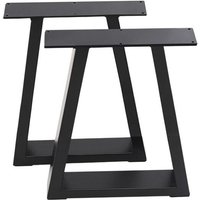 Living and Home 2 Pcs Industrial Metallic Table Legs for Home DIY in Black
