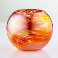 Sienna Glass Blown Glass Tealight Holder Red