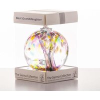 Sienna Glass 10cm Spirit Ball Best Granddaughter Multicoloured Pink
