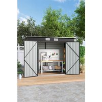 Galvanized Steel Outdoor Storage Shed Dual Doors