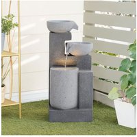 H&O Direct Creative Outdoor Water Fountain Garden Rockery Decor in Natural