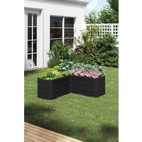 L Shaped Outdoor Metal Raised Garden Bed
