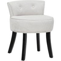 Velvet Soft Seat Low Back Vanity Stool Dressing Table Chair in Light Grey