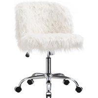 Comfy Fluffy Faux Fur Armless Office Chair