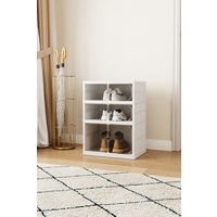 Living and Home 3-Tier Foldable Shoe Storage Rack Shoes Organizer Cabinet with Doors in White