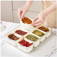 H&O Direct Fridge Storage Container with Lid & handle in White