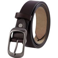 Classic Pin Buckle Leather Belt Dark
