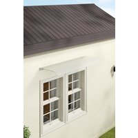 H&O Direct Frosted Window Door Awning Canopy Shelter in Clear | Size: XL