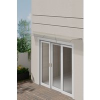 H&O Direct Transparent Arch Window Door Canopy Awning in Clear | Size: XL
