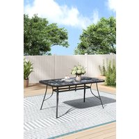 150cm W x 90cm D Garden Tempered Glass Dining Coffee Table cm W x 90 cm D