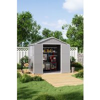 8x6ft Plastic Apex Roof Outdoor Tool Storage Shed Dual door