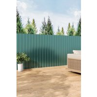 H&O Direct 12Pcs Steel Corrugated Panels Side Panels 115cm L x 45cm W in Dark Green | Size: 115 cm L x 45 cm W