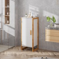 Single door Freestanding Bamboo Frame Bathroom Storage Cabinet