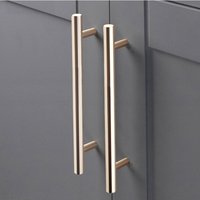 Living and Home 2Pcs Gold Brushed Cabinet Pulls Aerospace-grade Aluminum Drawer Handles Wardrobe Handles, 160mm(6.23 Inch) Hole Center
